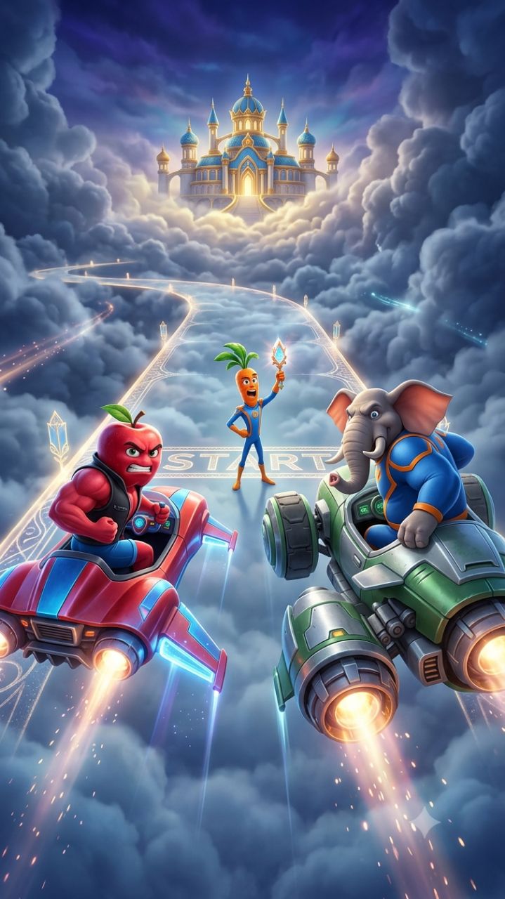Apple or haatika dhamaka race #trendingshorts#viralvideo#aianimation