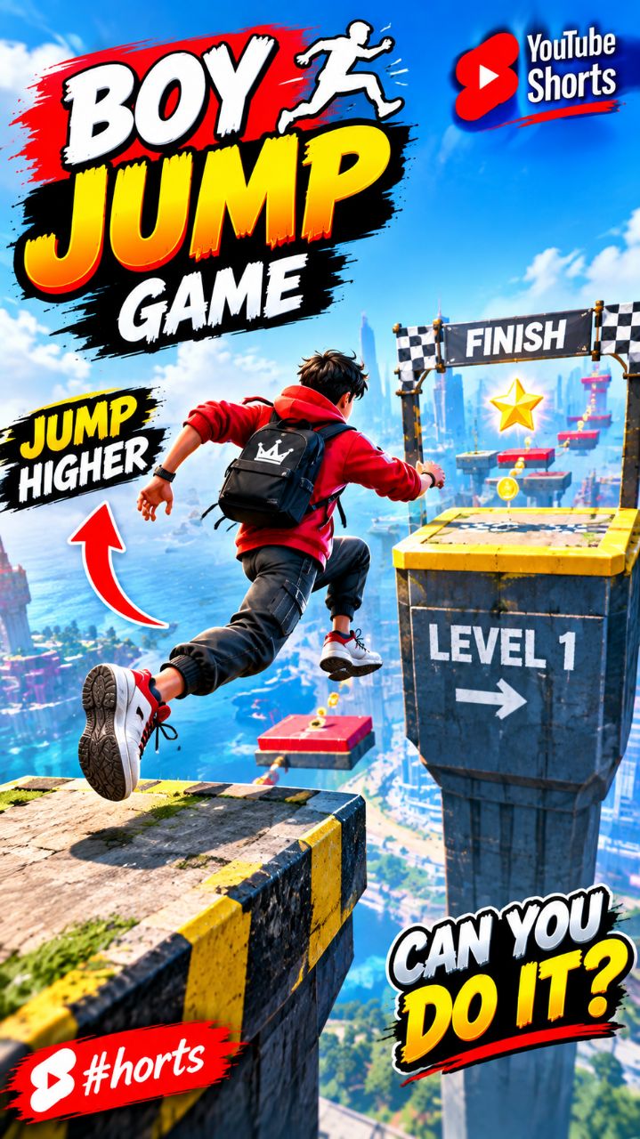 Boy Jump Game 🔥 | Crazy Jump Challenge 😱 | Can You Reach The Finish? #Shorts #VishalGamer