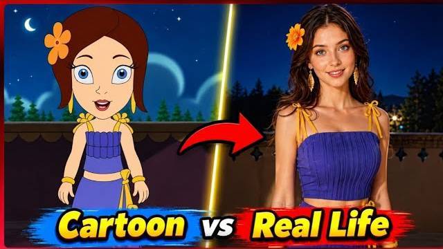 Indumati Cartoon and real image