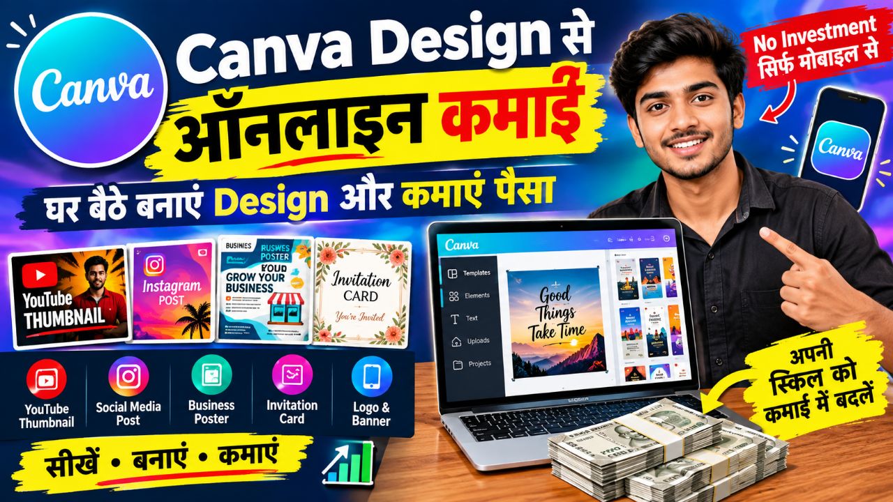 Canva से Online Earning कैसे करें? | मोबाइल से Canva Design बनाकर पैसे कमाएं 💰