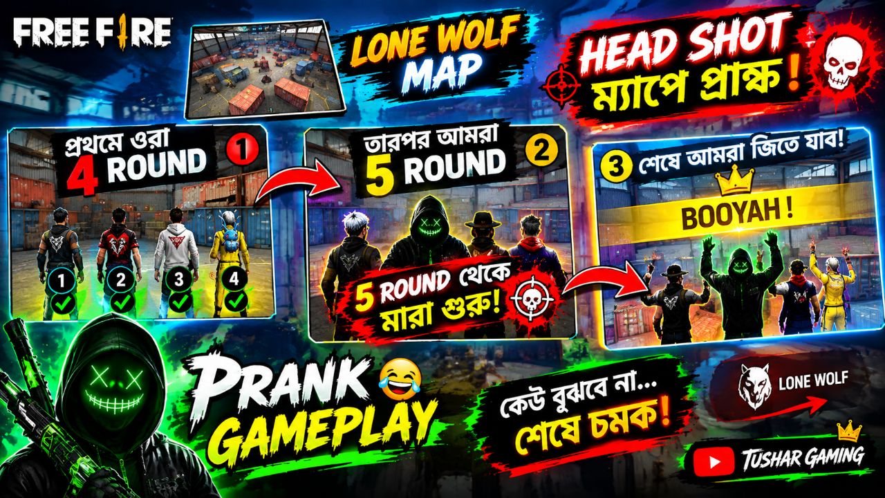 ৪ রাউন্ড দাঁড়িয়ে থাকলাম 😱 তারপর ৫ম রাউন্ডে শুরু করলাম! 🔥 | Free Fire Lone Wolf Prank