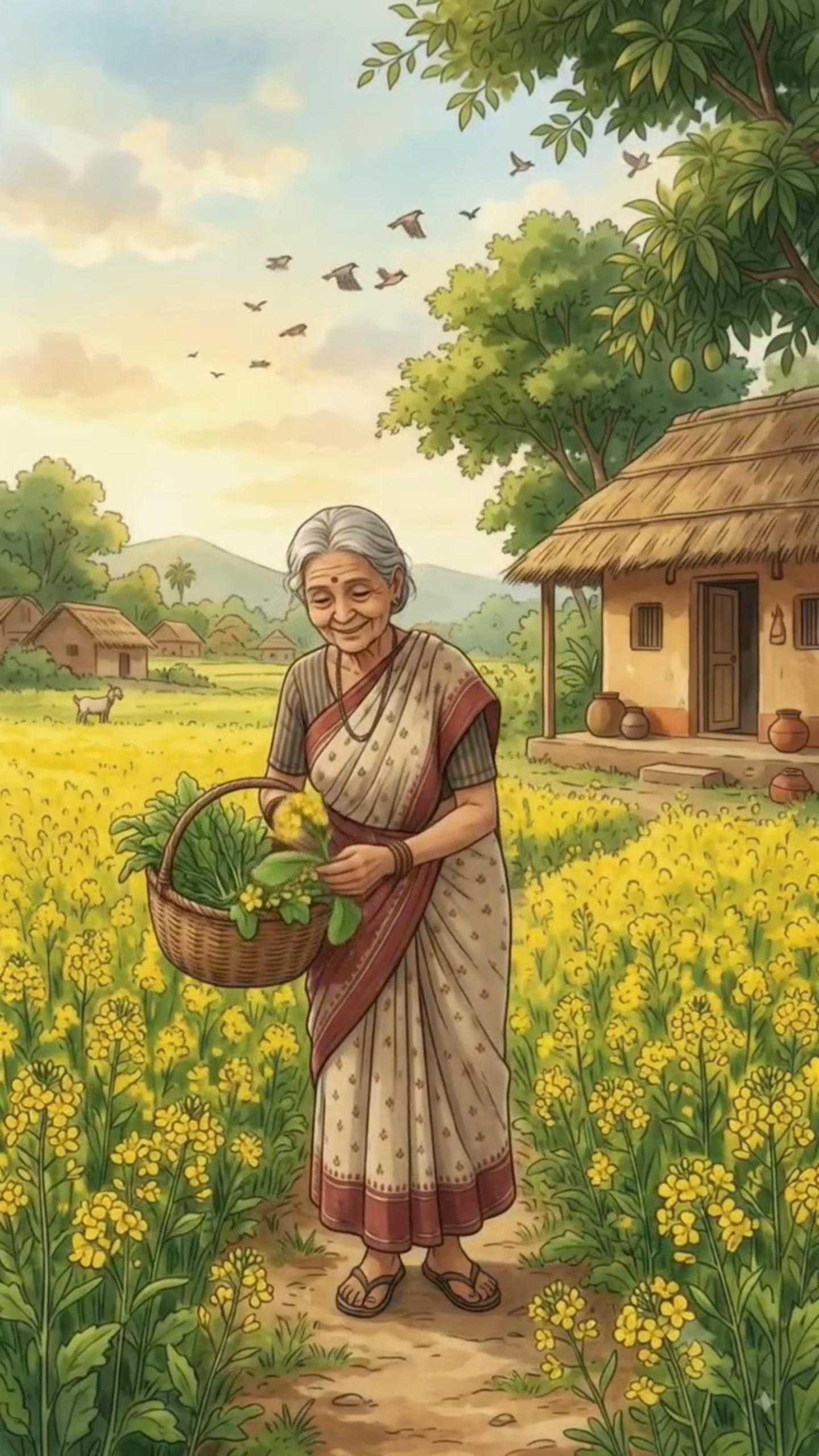Grandma Makes Makki Ki Roti & Sarson Ka Saag 🌽🌿🔥 | Cozy Village