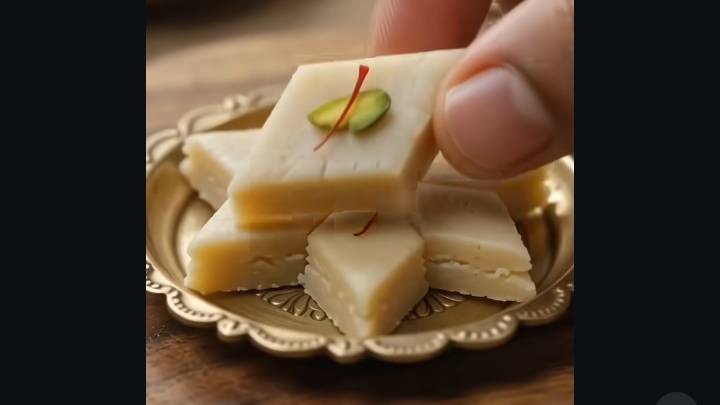 ​Option 1: Traditional Milk Barfi Recipe 🤤✨