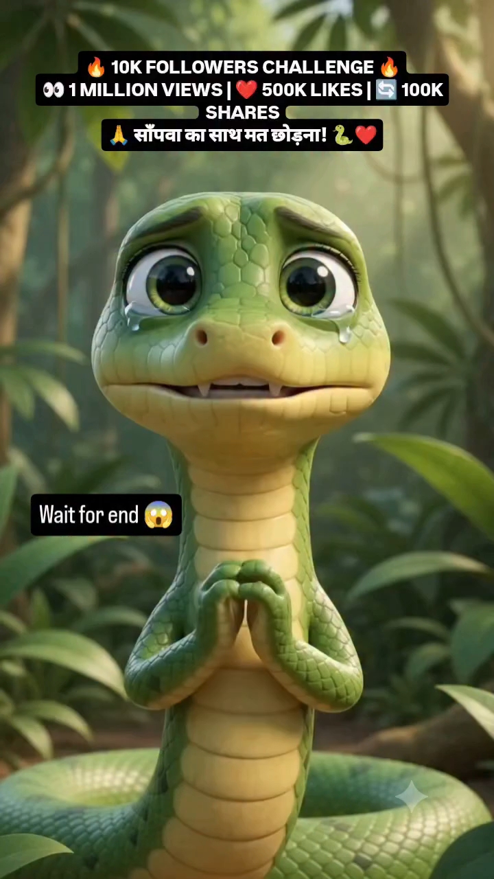 🐍❤️ इंसानों, साँपवा ने बड़ा Challenge लिया है! 😭🔥 10K Followers • 1 Million Views • 500K Likes •