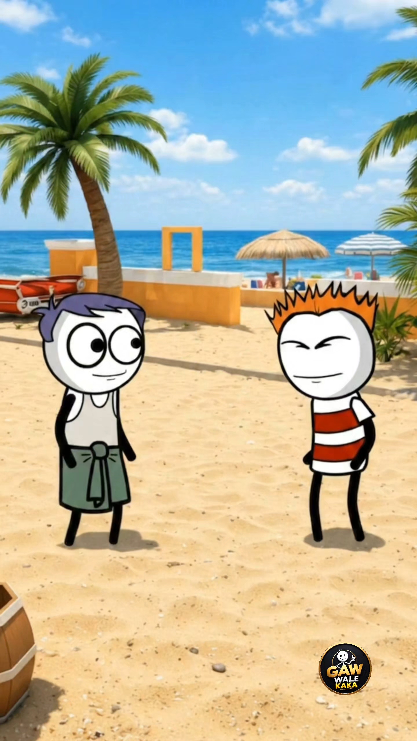 😂 समुद्र में तैरने गया था, लेकिन खुद ही डूबने लगा! 🤣🌊#StickmanAnimation #FunnyVideo