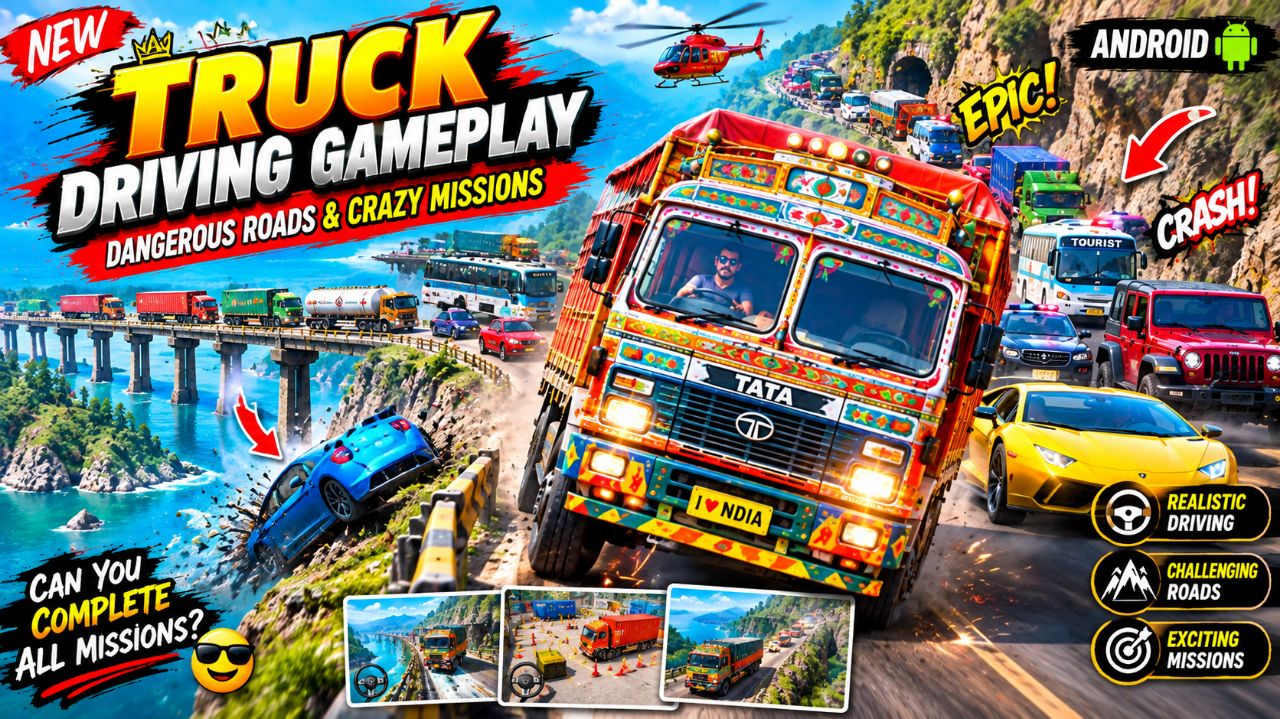 Crazy Truck Driving Gameplay 🚚🔥 | Dangerous Road & Amazing Missions | Android Game