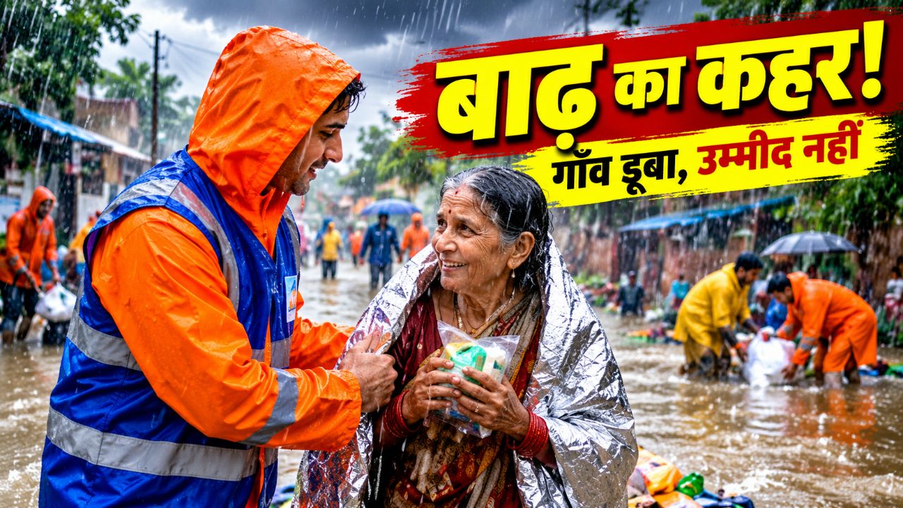 बाढ़ का कर गांव डूबा कोई उम्मीद कोई उम्मीद नहीं राहत के लिए कोई सामान नहीं