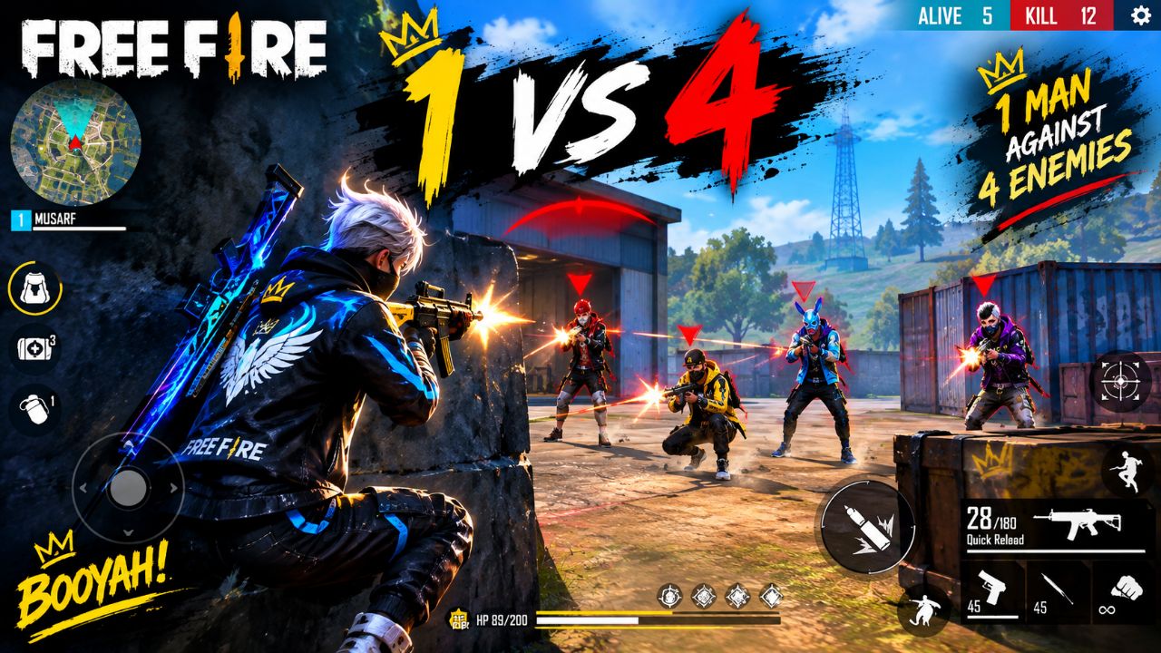 अकेले ने 4 बंदों को ऐसा मारा 😱🔥 | 1 VS 4 CLUTCH | BOOYAH! 🏆