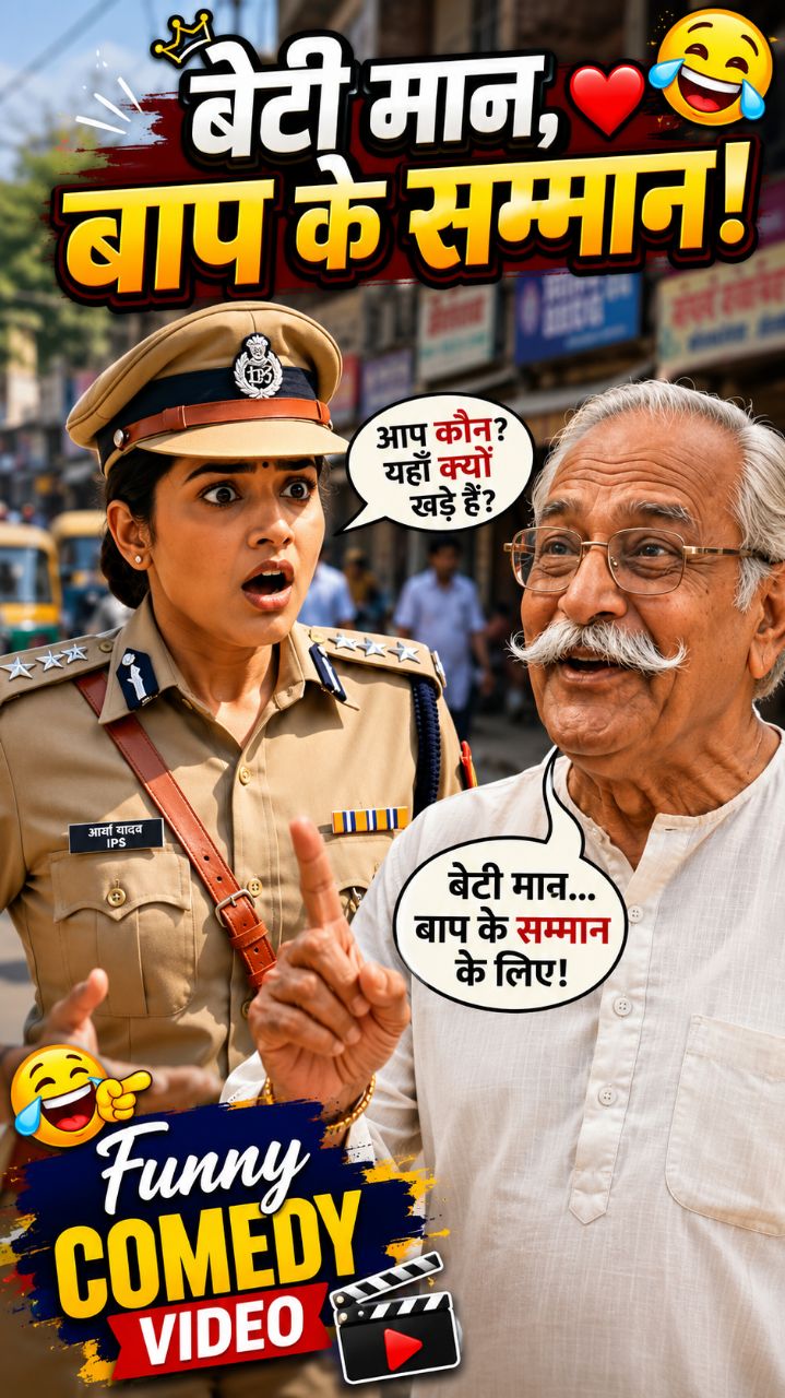 बेटी बनी पुलिस, बाप निकला सबसे बड़ा कॉमेडियन | फुल देसी कॉमेडी 🤣 #viral #ComedyShorts #ViralShorts