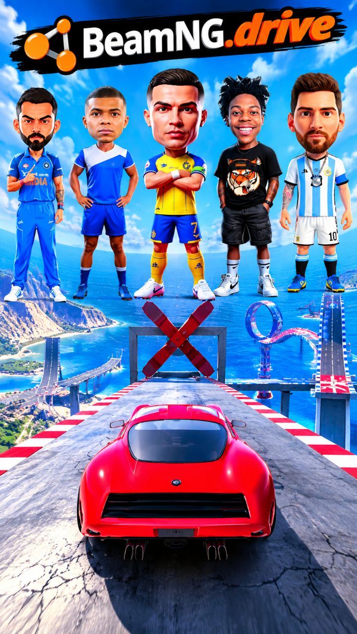 BeamNG.drive Crazy Stunt | Mega Ramp Big Jump & Epic Crash