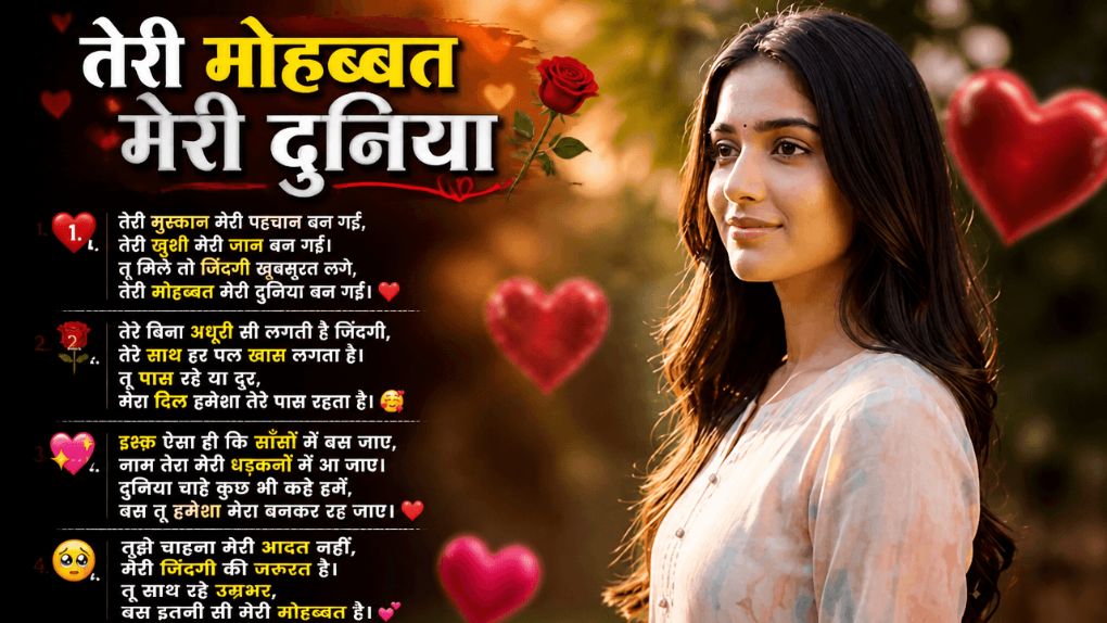 तेरी मोहब्बत मेरी दुनिया ❤️ | Teri Mohabbat Meri Duniya | True Love Shayari 🥺💖