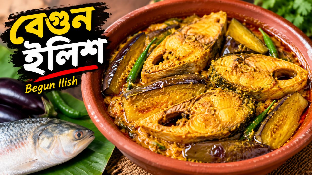 Begun Ilish Recipe 🐟🍆 | Authentic Bengali Hilsa Fish with Eggplant | Easy & Delicious