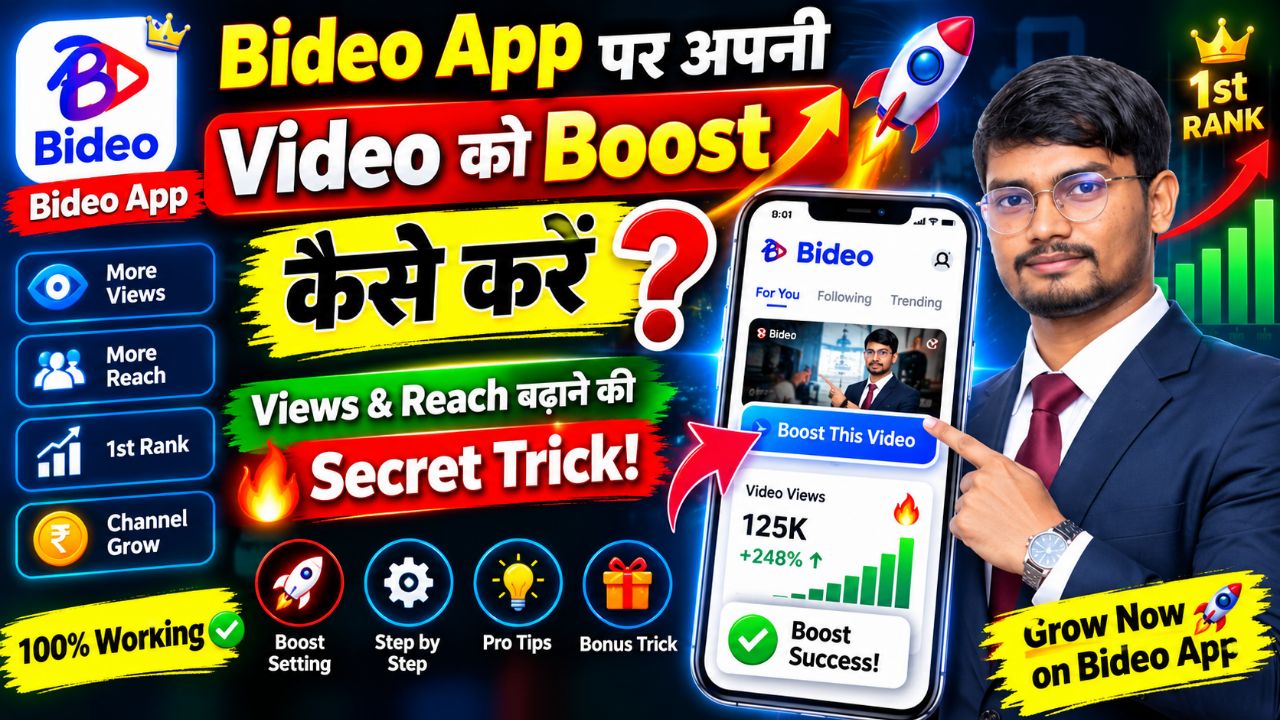 🔥 Bideo App पर अपनी Video को Boost कैसे करें? 🎯 Views & Reach बढ़ाने की Secret Trick!