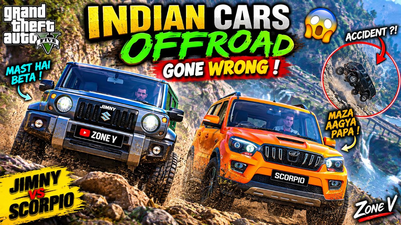 JIMNY vs SCORPIO 😱 EXTREME OFF-ROADING CHALLENGE GONE WRONG | GTA 5 | Zone V