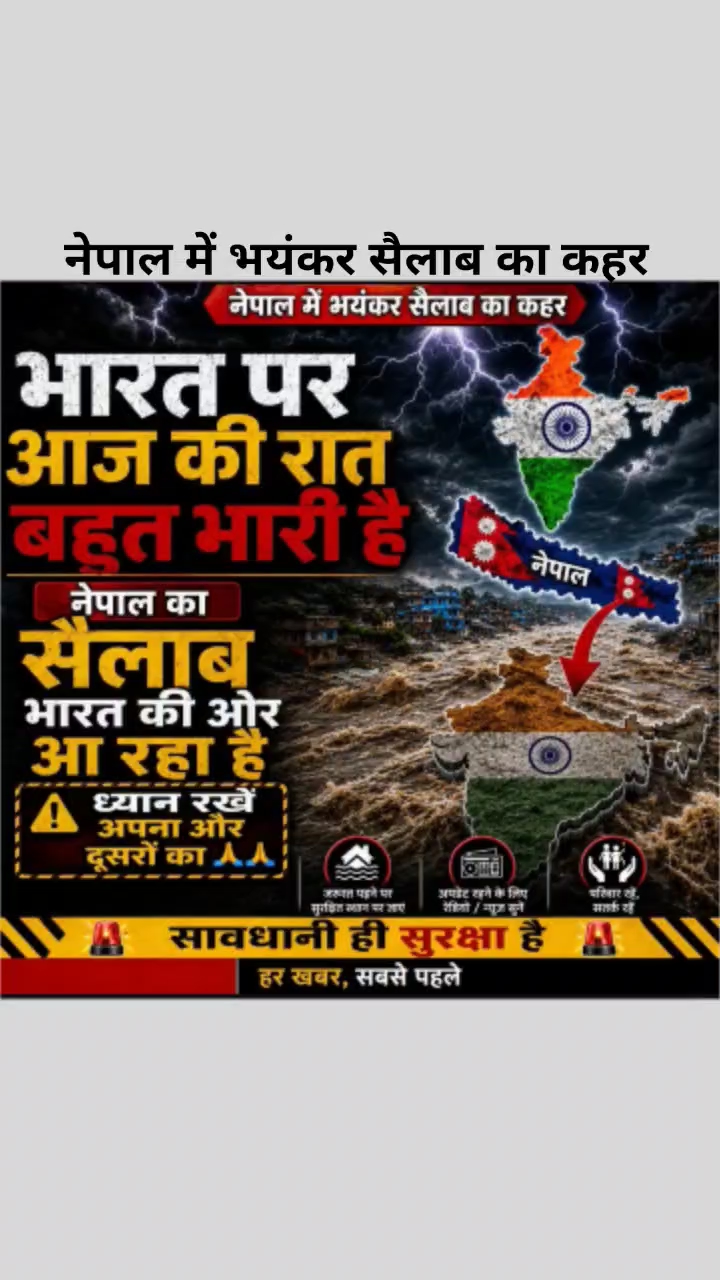 नेपाल मे भयंकर सैलाब का कहर