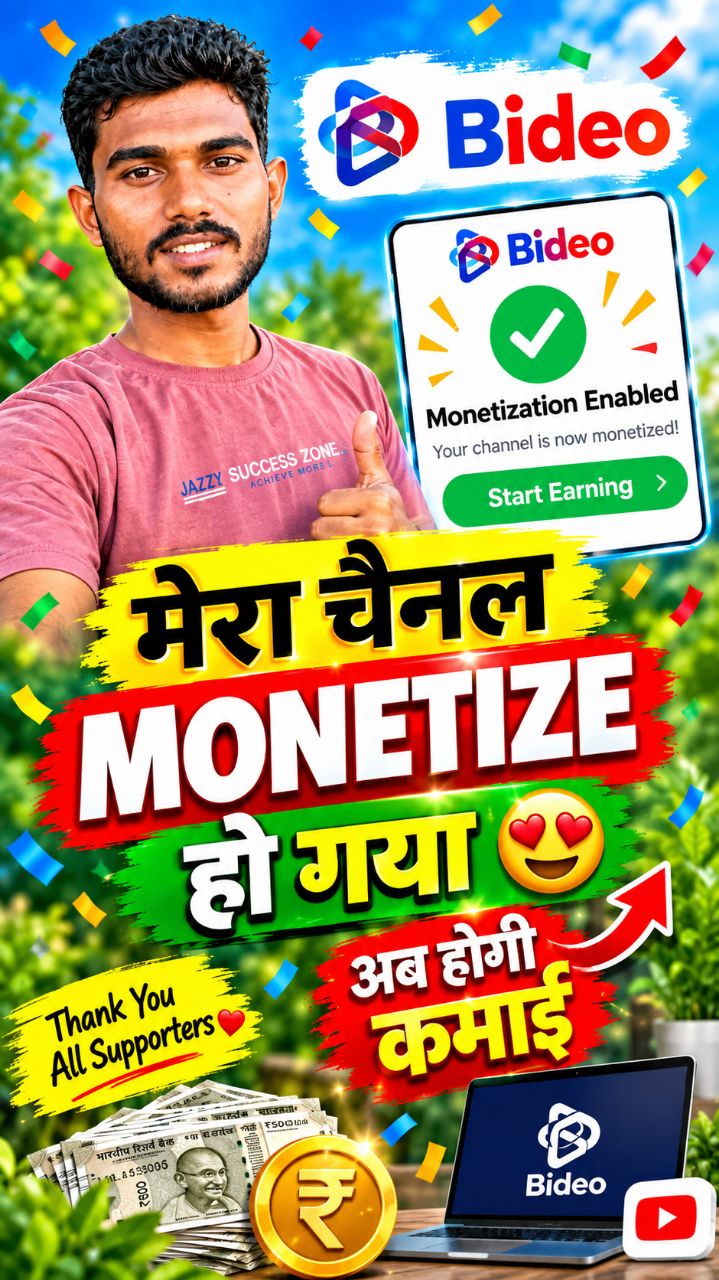 Bideo App पर चैनल Monetize हो गया 😍 | अब होगी कमाई 💰 | Bideo Monetization Update