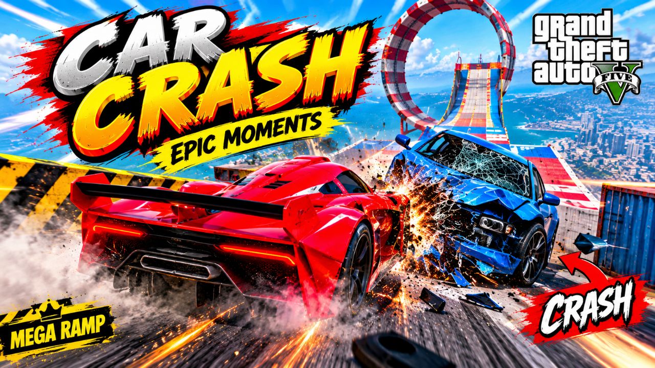 GTA V Car Crash Challenge | Crazy Mega Ramp Crash