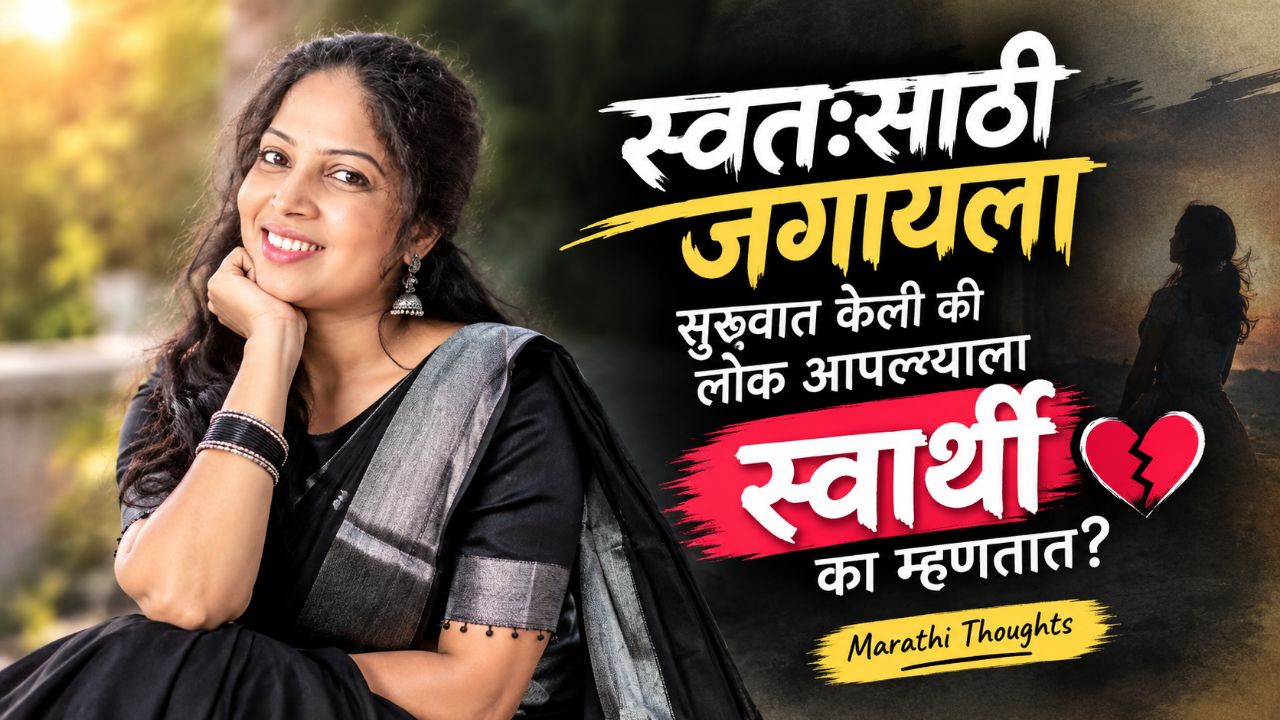 स्वतःसाठी जगायला सुरुवात केली की लोक आपल्याला स्वार्थी का म्हणतात? 💔 | Marathi Thoughts