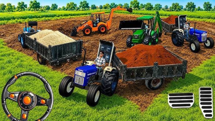 Drive Jcb,Dumper🌋, Holland tractor🚜, and JONDHER 🚜 Tractor Uploading(मिट्टी) mitti ​