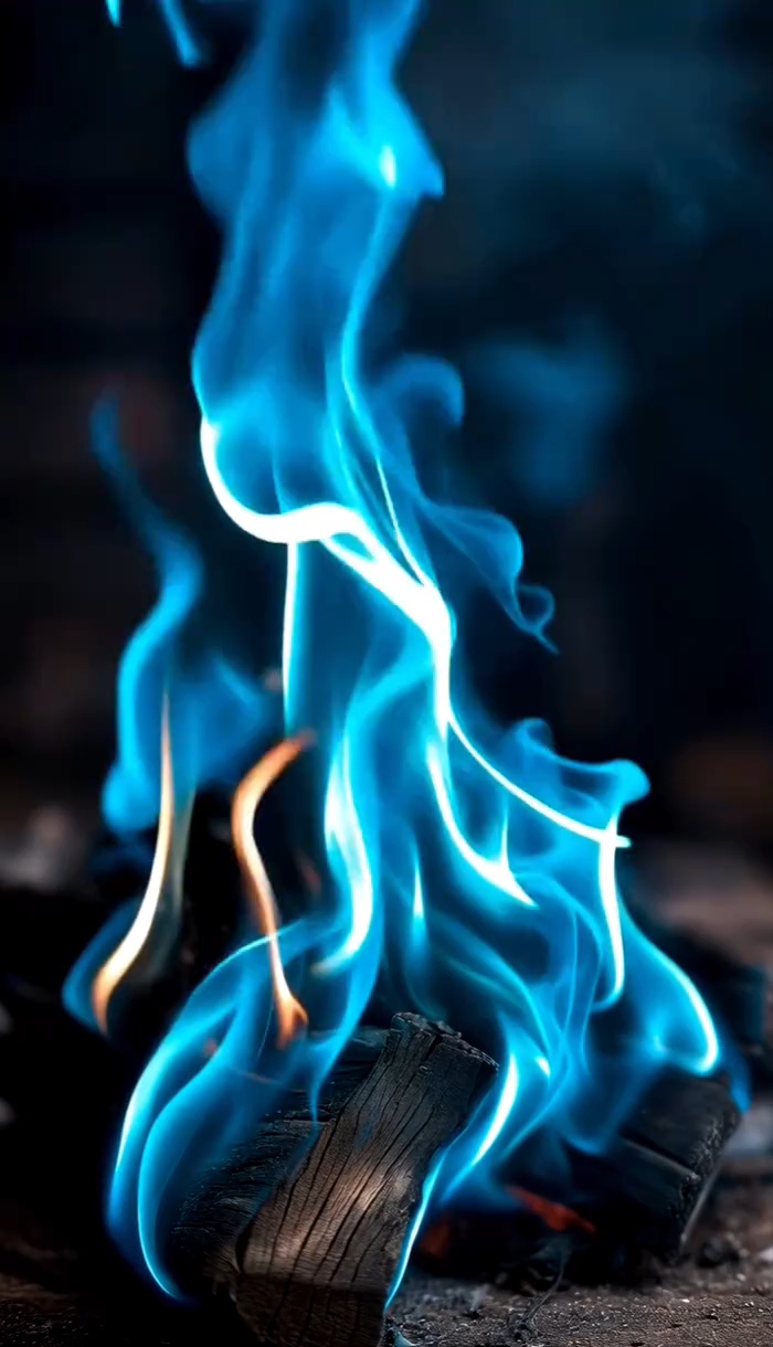 Satisfying Blue Fire Crackling Sounds 💙🔥 #ASMR RelaxingSounds #BlueFire