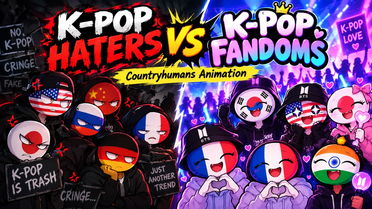 K-pop Haters vs K-pop Fandoms!  | Countryhumans Animation
