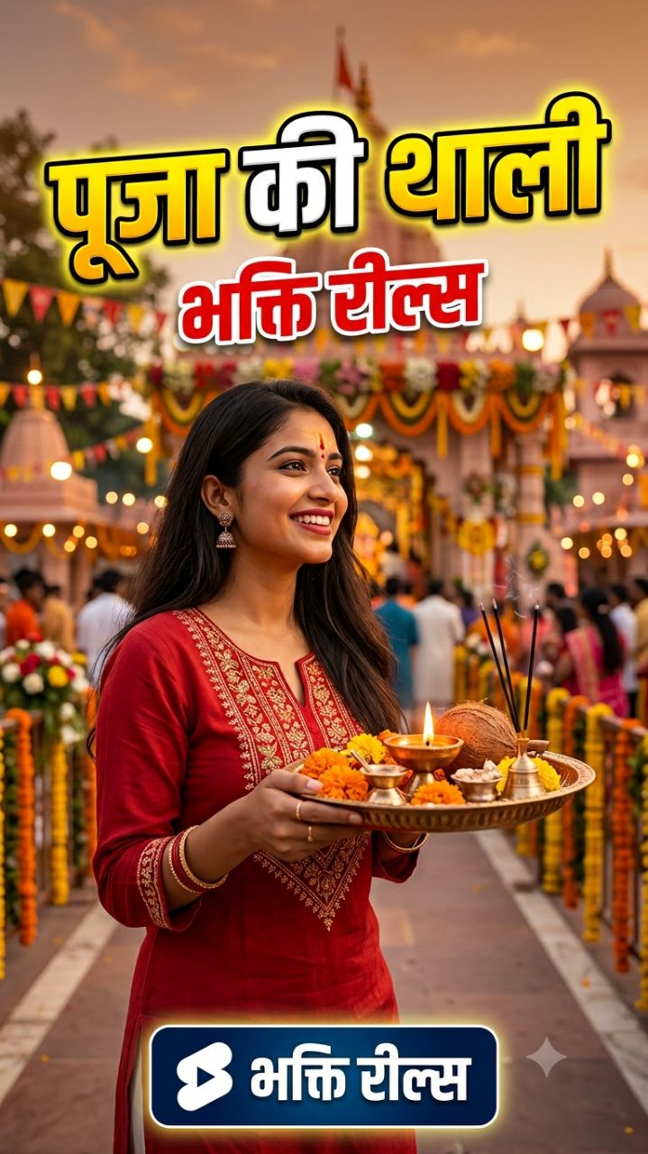 Leke puja ki thali.... bhakti short video