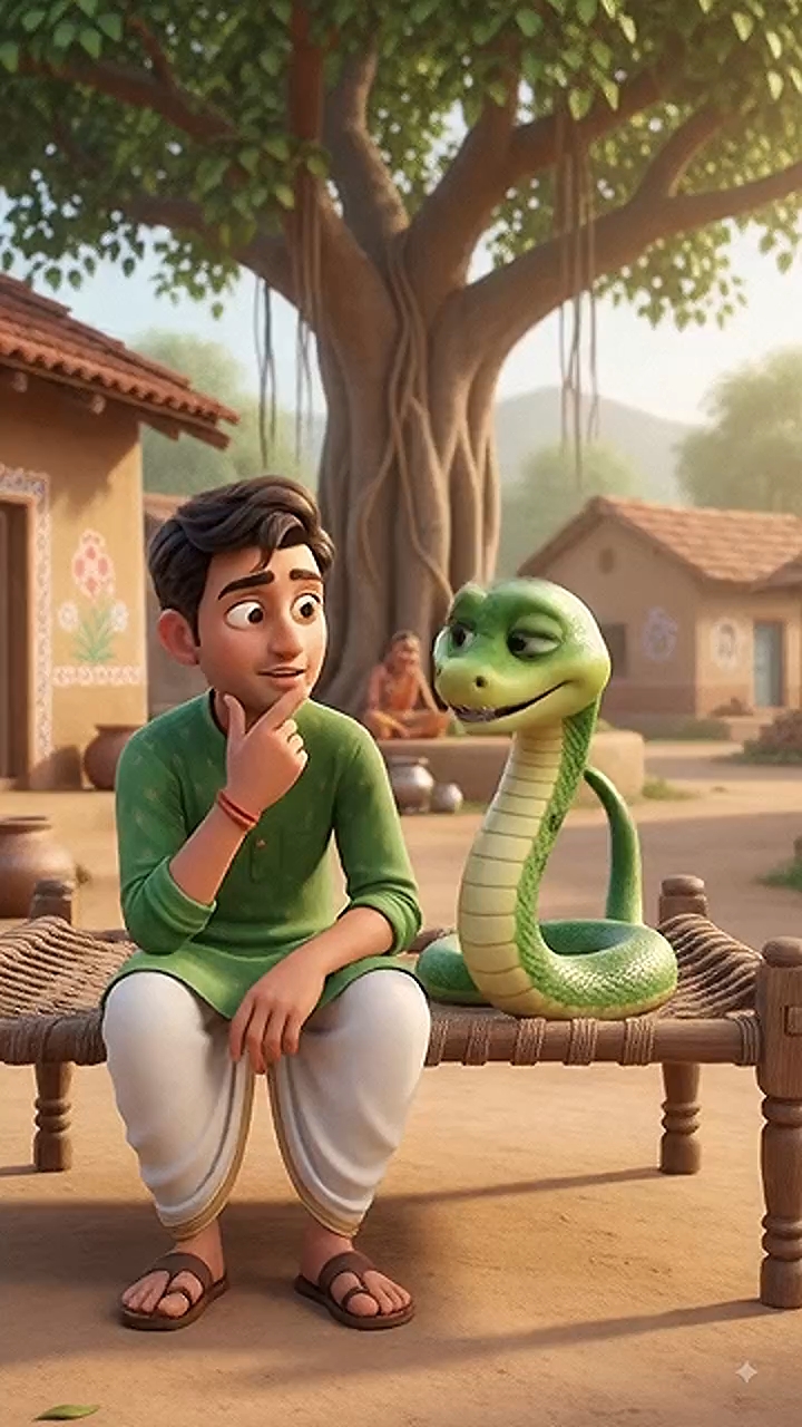साँप ने इंसनवा को चाय के लिए बुलाया 🐍☕ #aistorytelling #aishorts