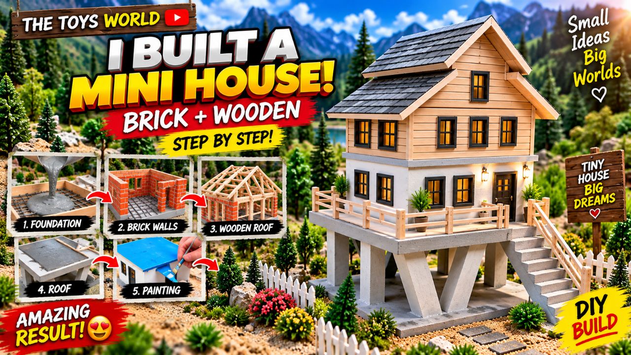 I Built a Beautiful Mini House From Scratch! 🤯🏠 | Brick & Wood DIY