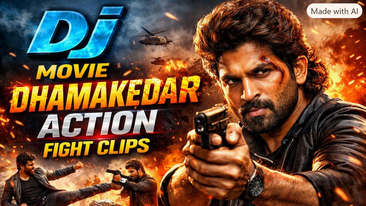 DJ movie Allu Arjun Mass Action Scene 💥Allu Arjun Best Fight Scene🔥