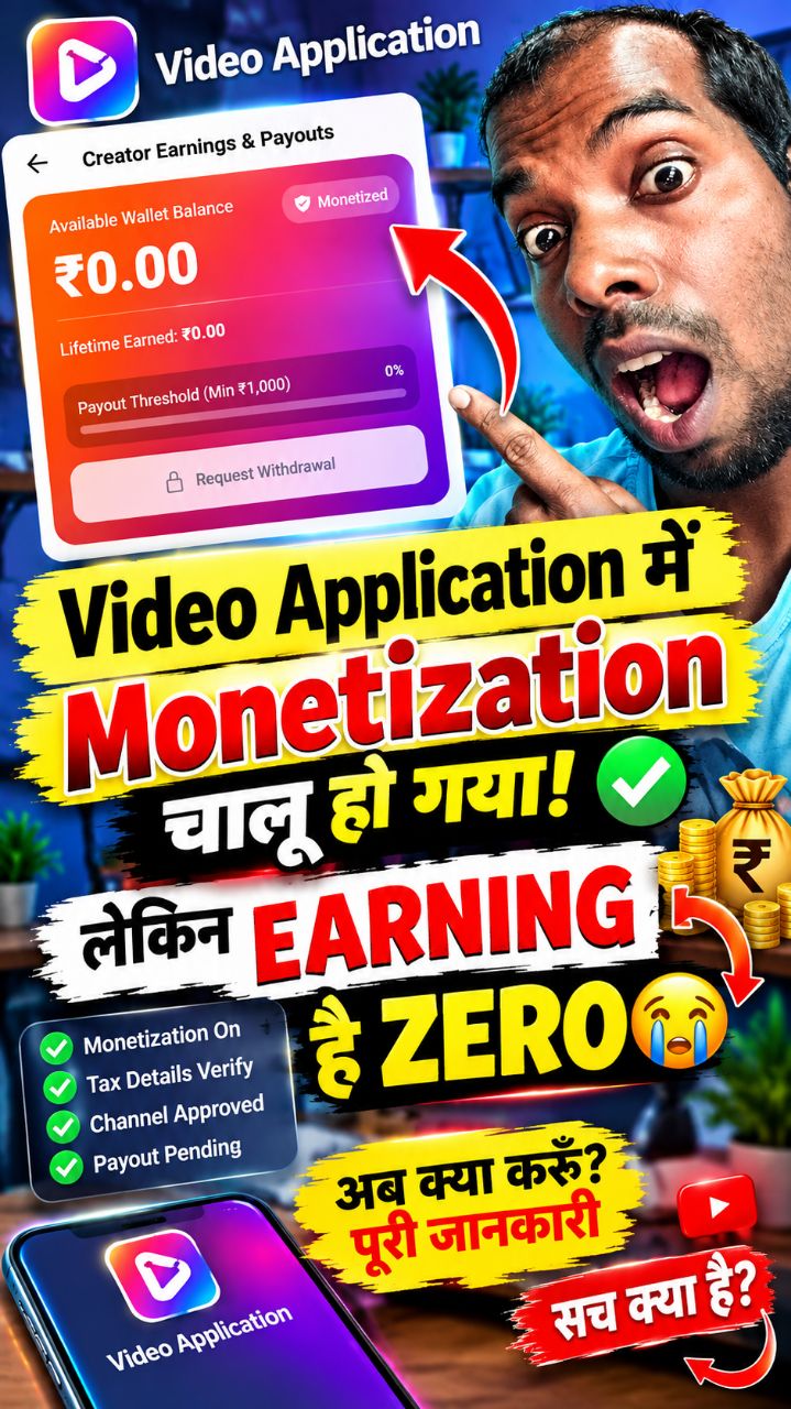 Video Application में Monetization चालू हो गया! लेकिन Earning ₹0 क्यों? पूरी सच्चाई