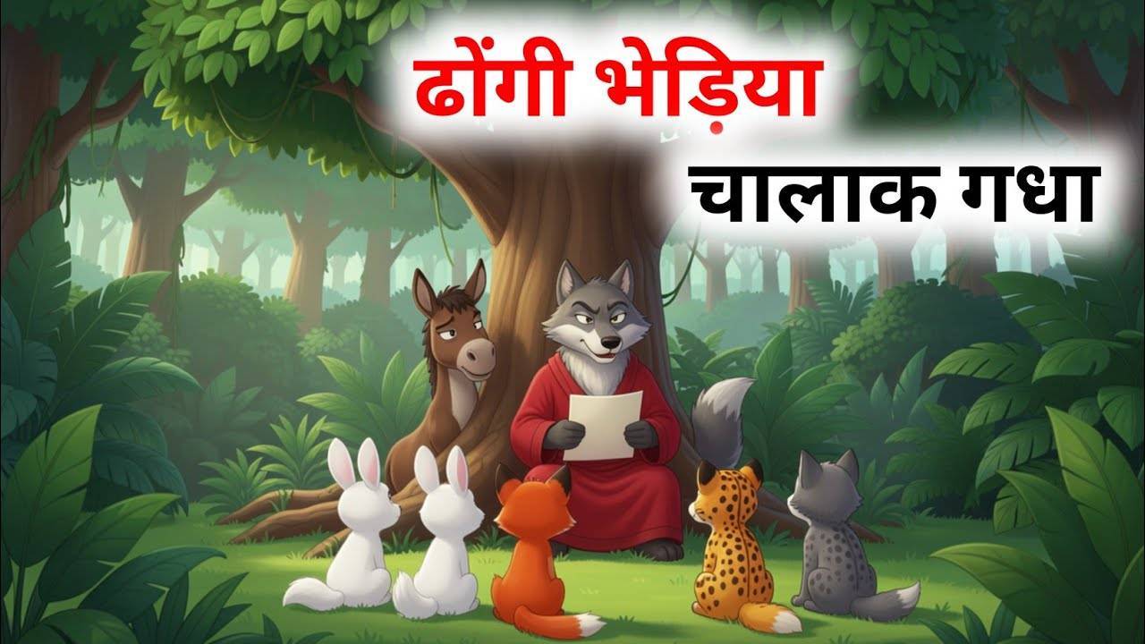 ढोंगी भेड़िया और चालाक गधा | Dhongi Bhadiya Or Chalak Gadha | New Kahani | Animals Story |