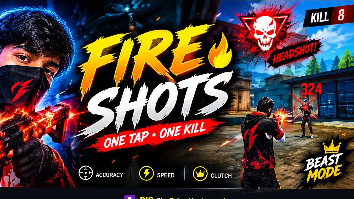 🔥 Free Fire Fire Shots | One Tap Headshot Gameplay | Best Clutch Moments 🔥