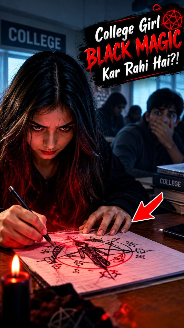 Title: College Girl Paper Par BLACK MAGIC Kar Rahi Thi?! 😱🖤