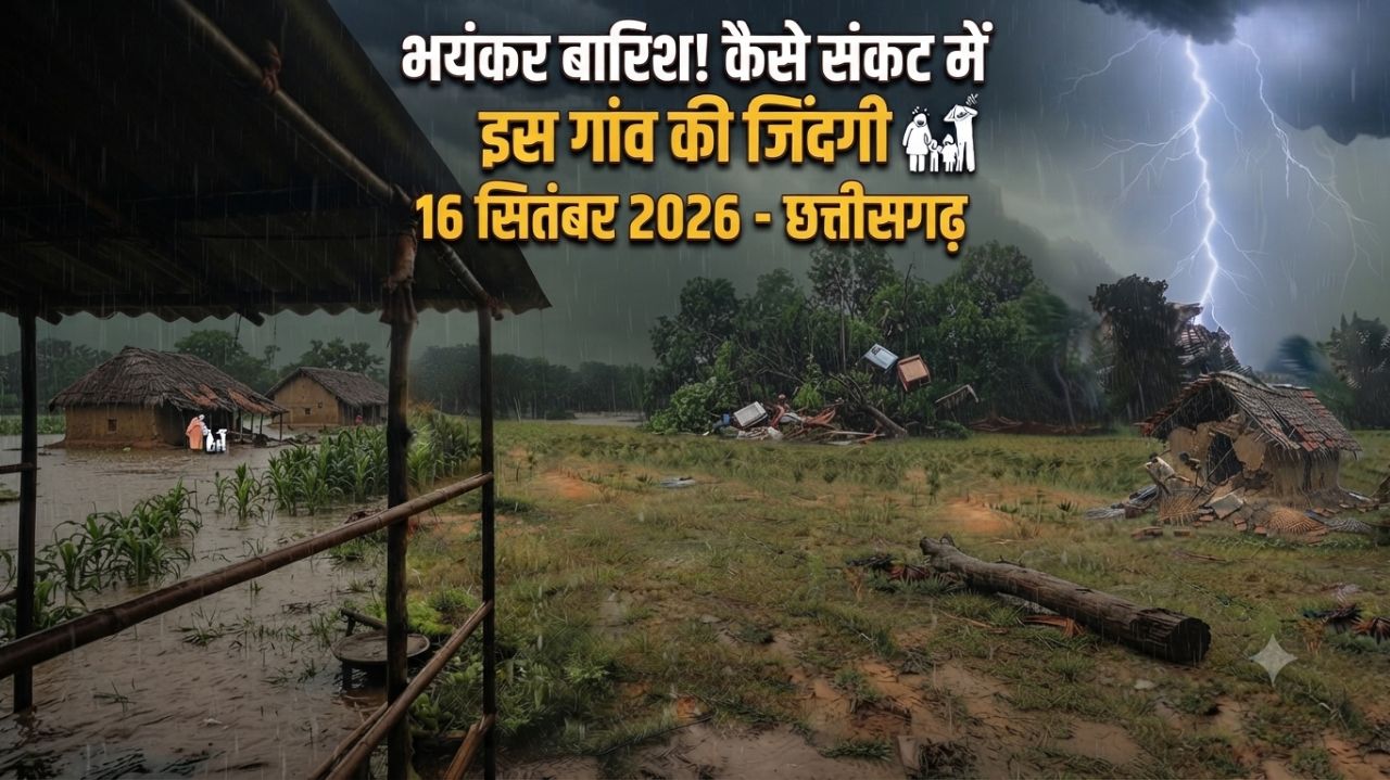 भयंकर बारिश कैसे संकट में इस गांव की जिंदगी 16 सितंबर 2026 छत्तीसगढ़