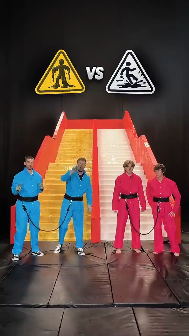 Slippery vs stick stairs