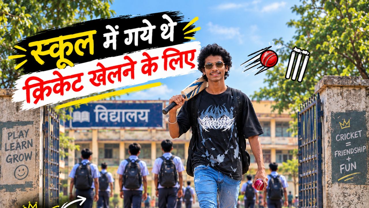 हम गये थे स्कूल मे क्रिकेट खेलने के लिए