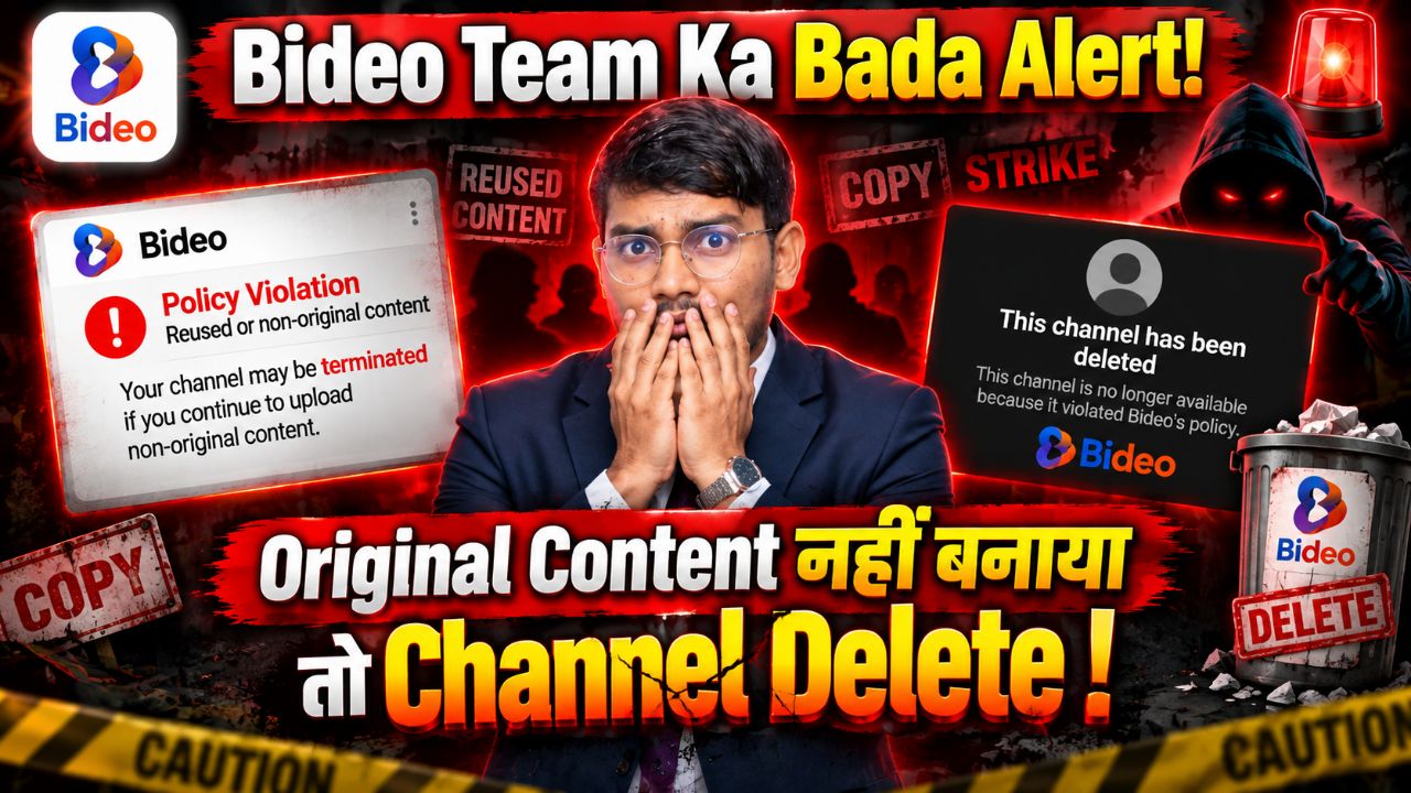 Bideo Team Ka Bada Alert! 😱 Original Content Nahi Banaya To Channel Delete? | Bideo Policy Update