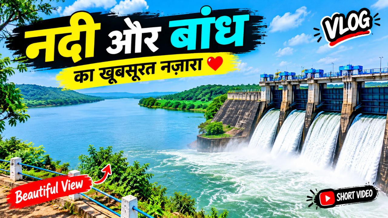 नदी और बांध का खूबसूरत नज़ारा 🌊😍