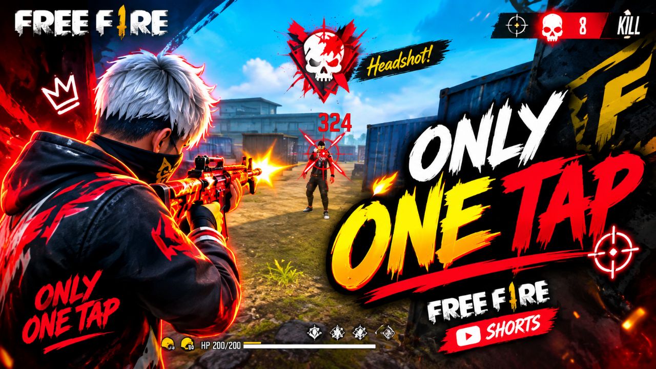 🔥 ONE TAP = ONE SHOT 😈🎯 | Free Fire #Shorts