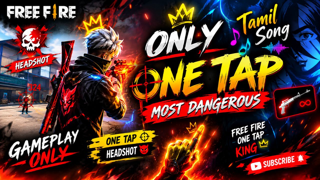 Free Fire Only One Tap 💥 | Lovely Song ❤️ | Only One Type 🔥 | Most Dangerous 😈