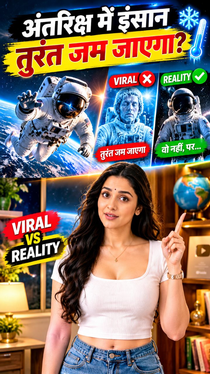 अंतरिक्ष में इंसान तुरंत जम जाएगा? 😱 | Viral Vs Reality 🚀 #space