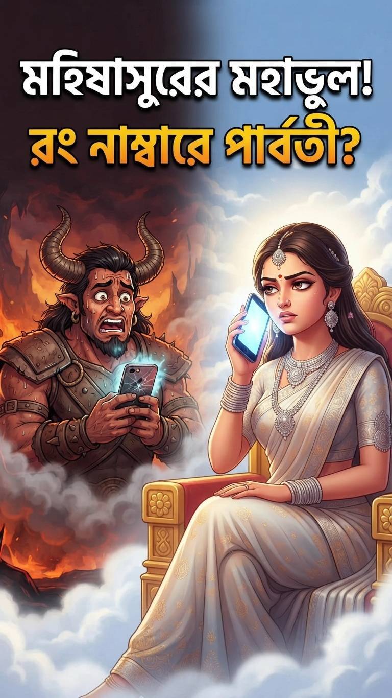 রং নম্বর তো অনেক দেখেছেন, এবার মহিষাসুরের কান্ড দেখুন! 📞😂 শুভ মহালয়া! ✨