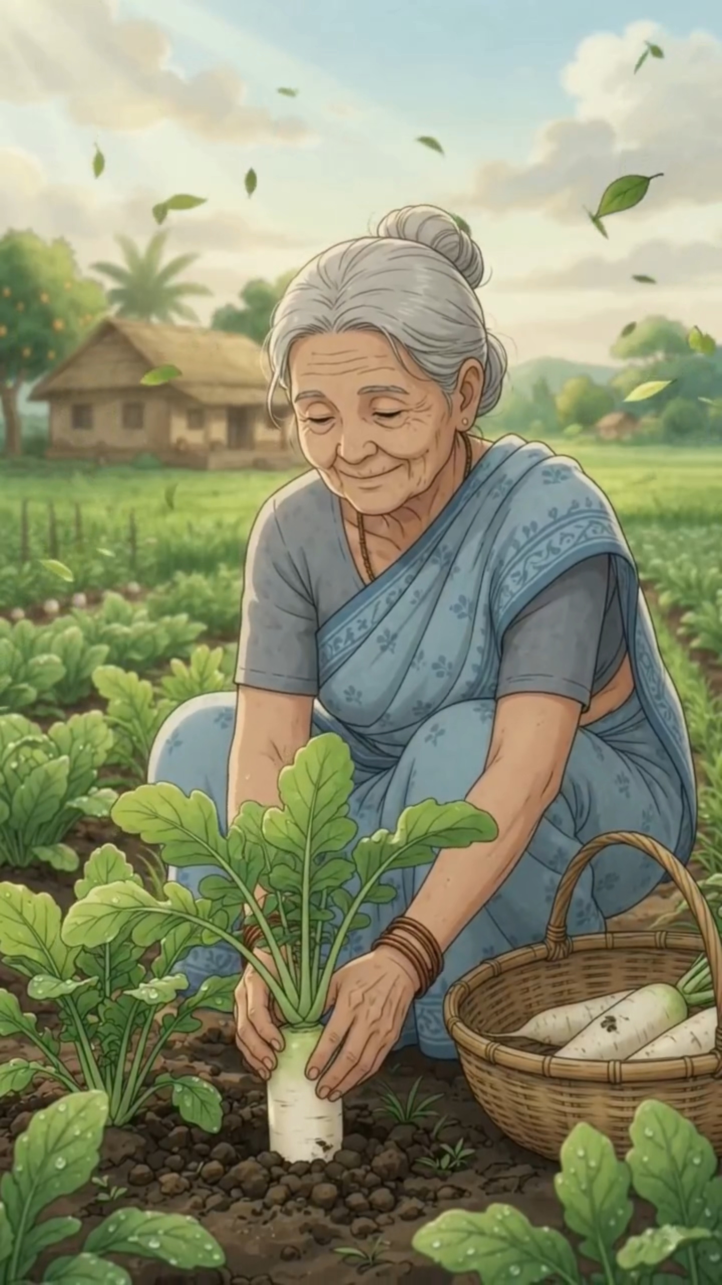 Grandma Makes Fresh Radish Paratha 🌿🔥 | Cozy Village Life