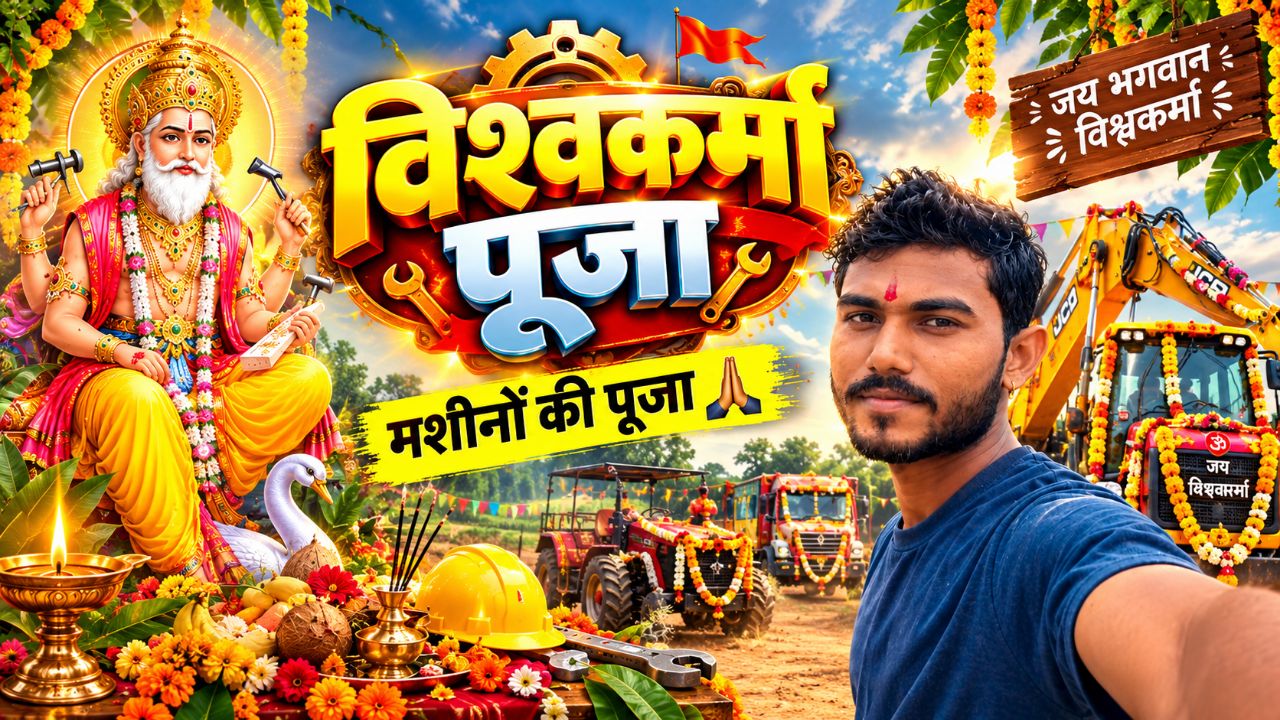 विश्वकर्मा पूजा की भव्य तैयारी 🙏🚜 | मशीनों की पूजा | जय भगवान विश्वकर्मा ❤️
