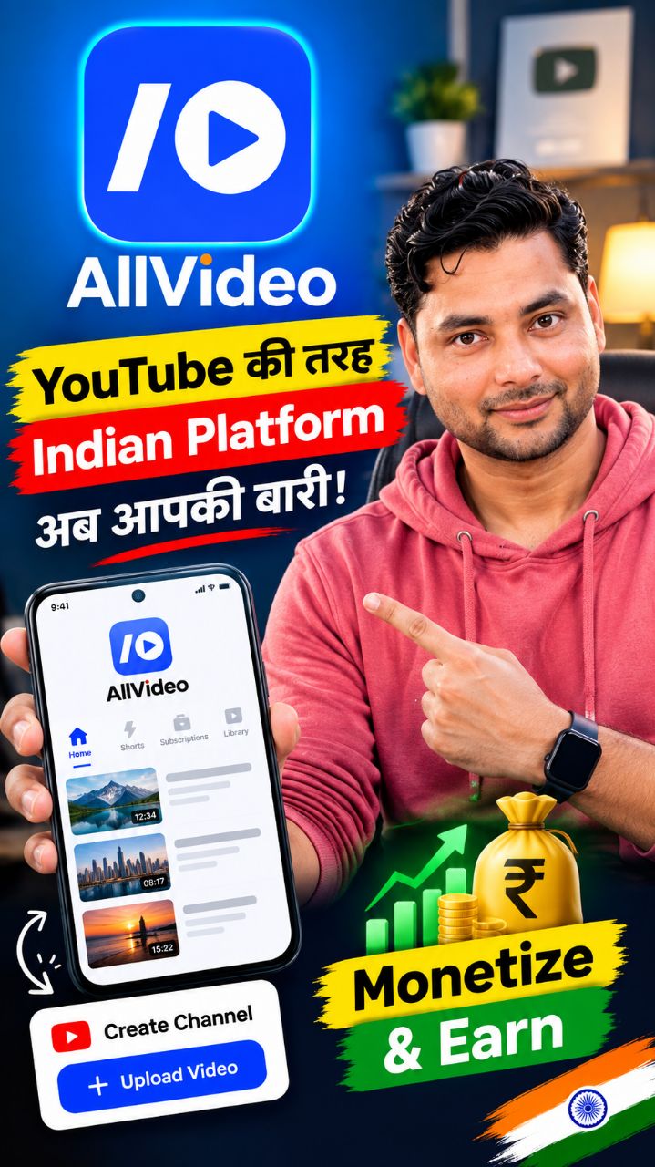 All video App आ गया! 😱 AllVideo पर आज ही Channel बनाएं 🇮🇳 #SHANUKASAFAR