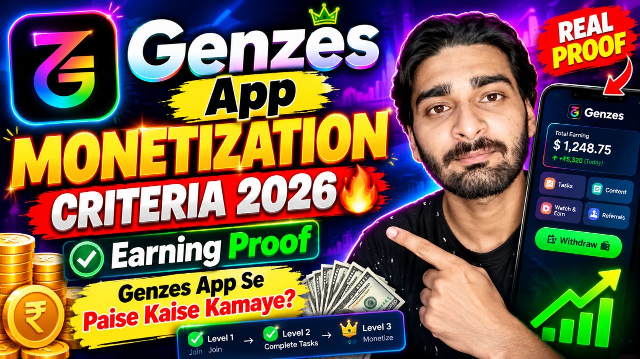 Genzes App Monetization Criteria 2026 🔥 Earning Proof | Genzes App Se Paise Kaise Kamaye?