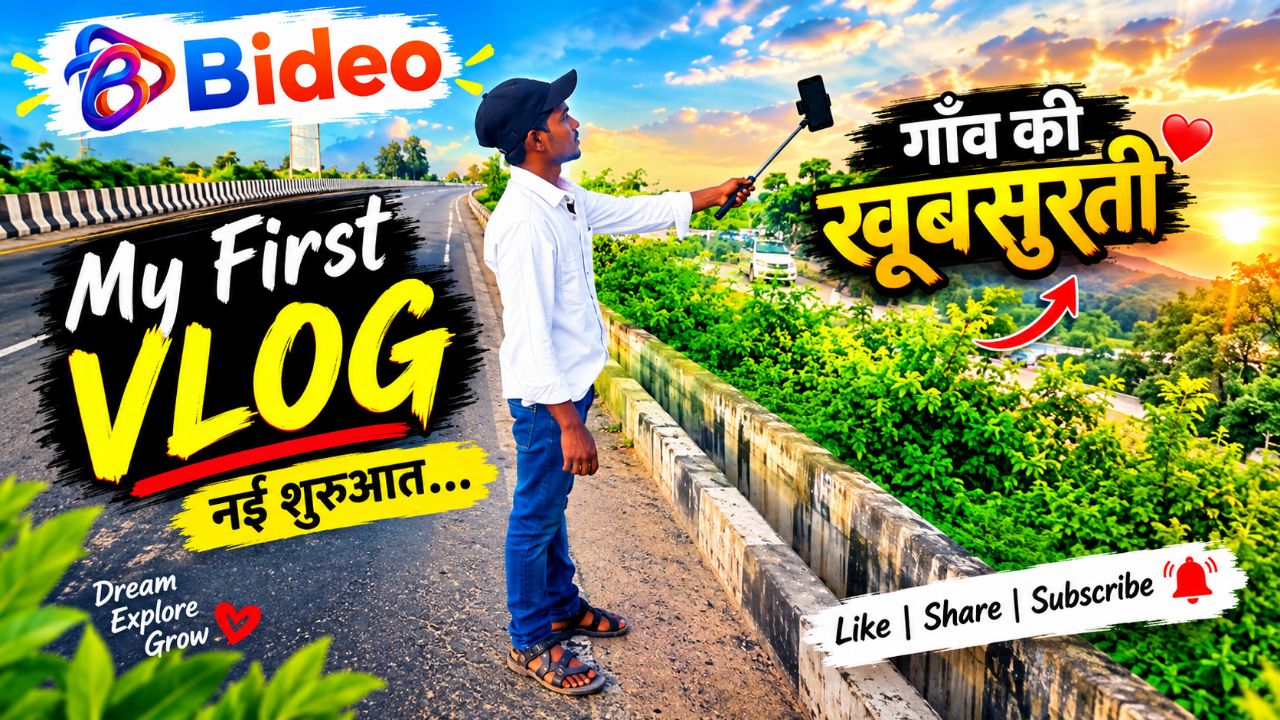 🌿🚶 My First Vlog ❤️ | गाँव की खूबसूरत वादियों में पहला सफर 😍🌳 @Bideo