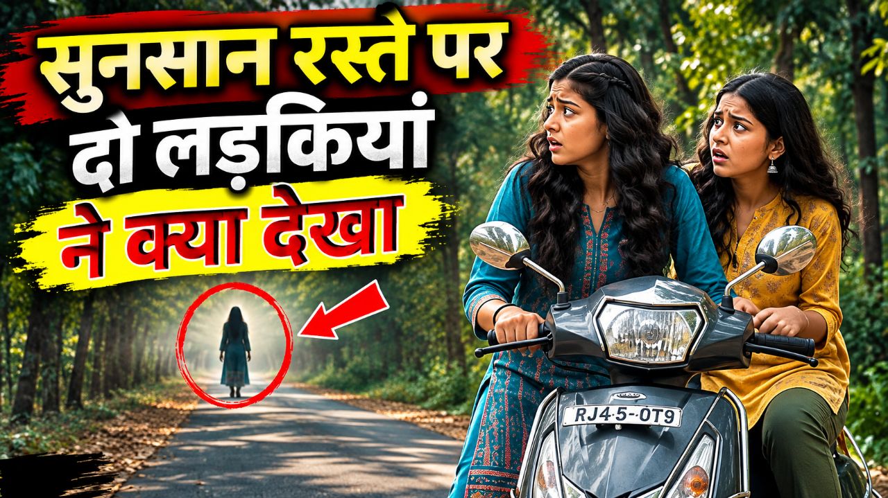 बीच सड़क पर दी लड़कियां | Jungle mein aachnak aayi doo ladkiya