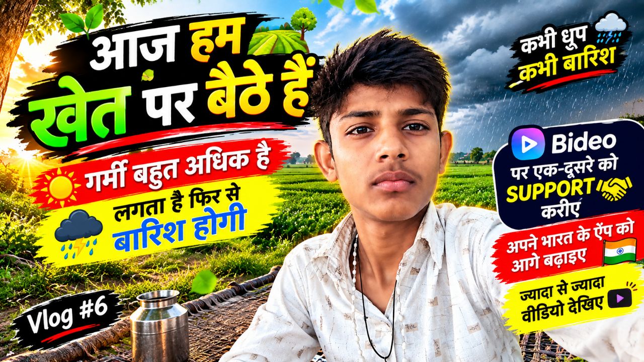 आज खेत पर बहुत गर्मी है 😰🌾 | लगता है फिर से बारिश होगी 🌧️ | गाँव की जिंदगी | Vlog #6