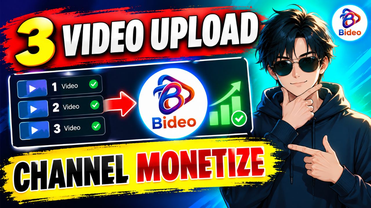 BIDEO APP PAR 3 VIDEO UPLOAD KARO AUR CHANNEL MONETIZE? 😱🔥